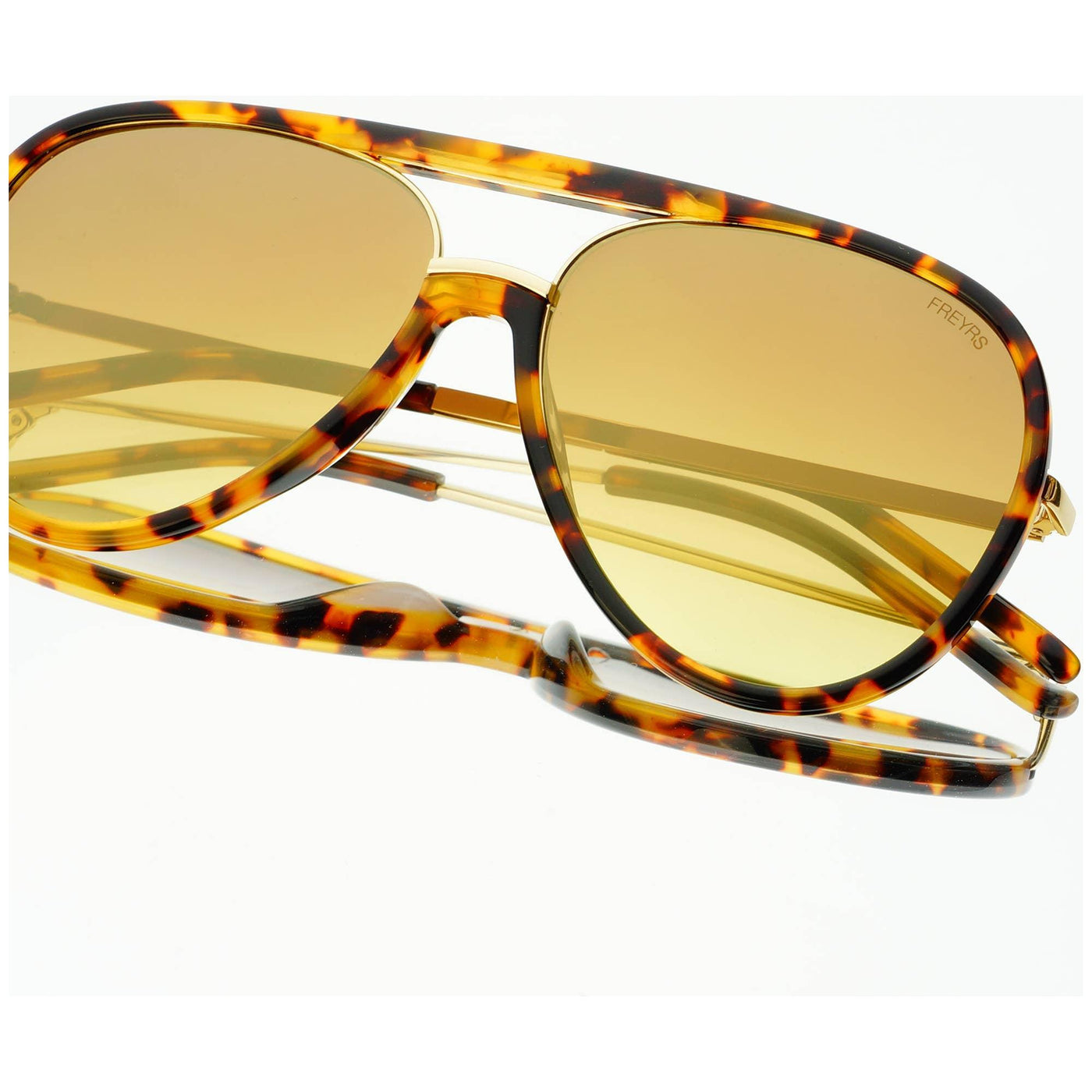 Shay Aviator Sunglasses (Tortoise/Gold Mirror)