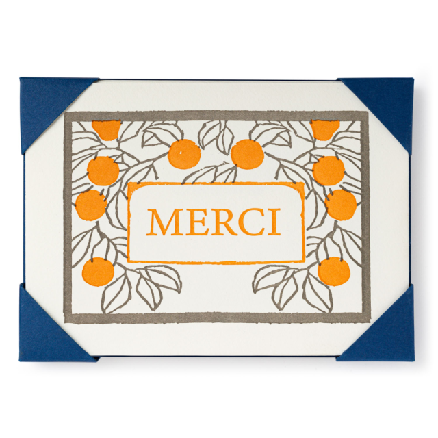 Merci Oranges Notelet Cards (5-Pack)