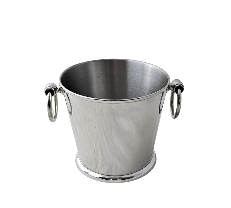 Finest Pewter Medium Size Ice Bucket with Drop Ring Handles