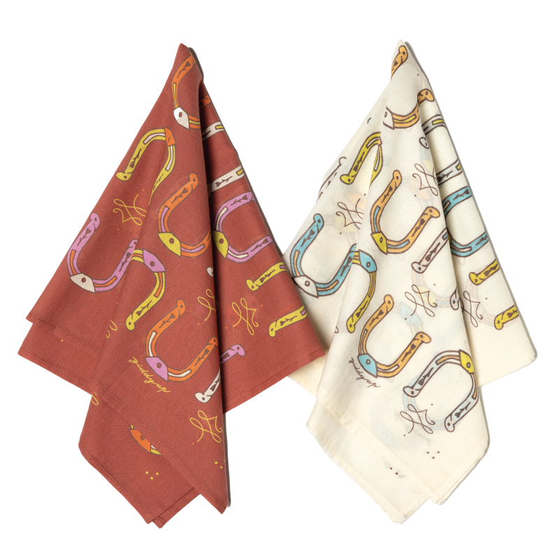 Luxury Cotton Voile Bandana – “Giddy Up” mantra - cream