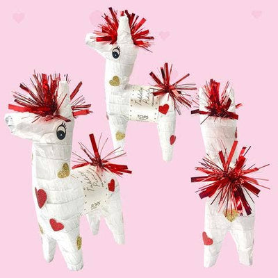 Refillable 8" Tabletop Piñata - Love Llama