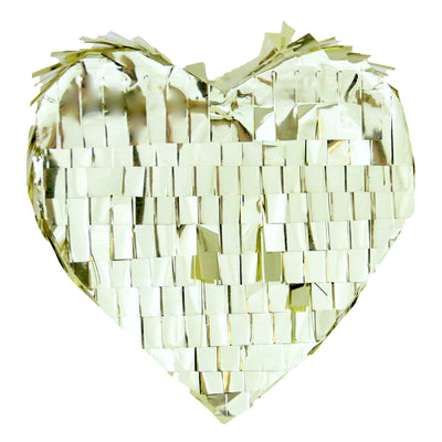 Refillable Mini 4" Tabletop Piñata - Metallic Fringe Heart