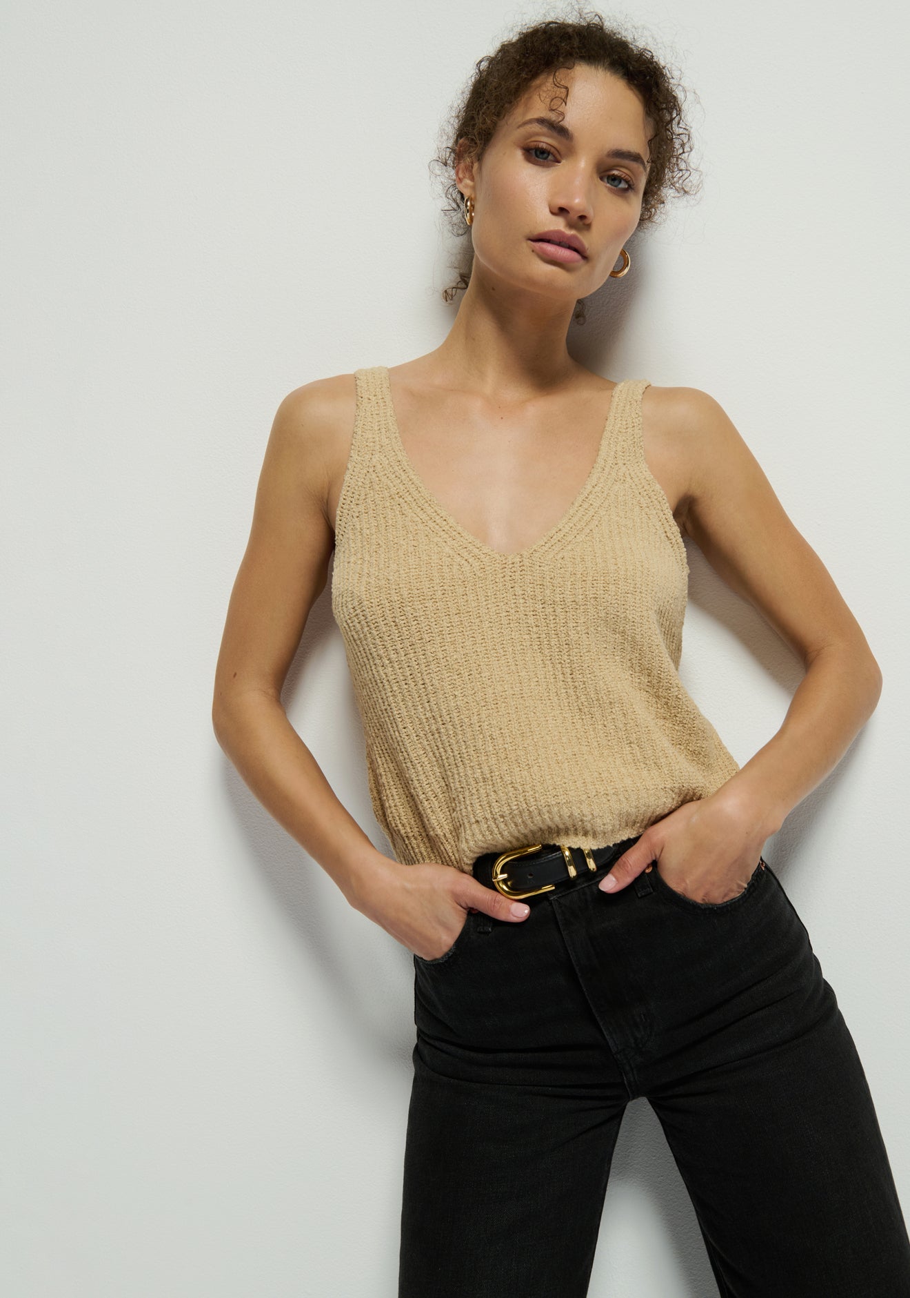 NATION LTD - Cece Sweater Tank in Warm Sand