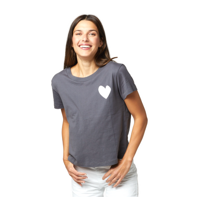 The Suke Tee Contrast Imperfect Heart - Kerri Rosenthal