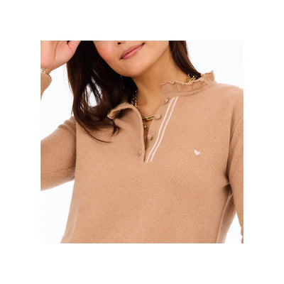 Kerri Rosenthal-Femme Ruffle Henley Sweater