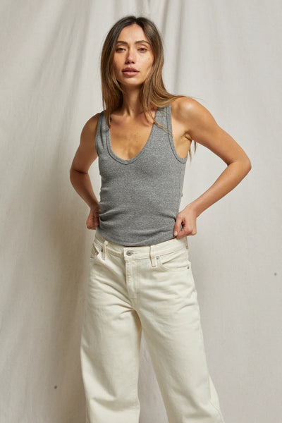 Maria Structured Rib V Neck Tank