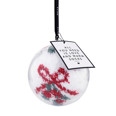 Cozy Socks in Ornament - White + Mistletoe