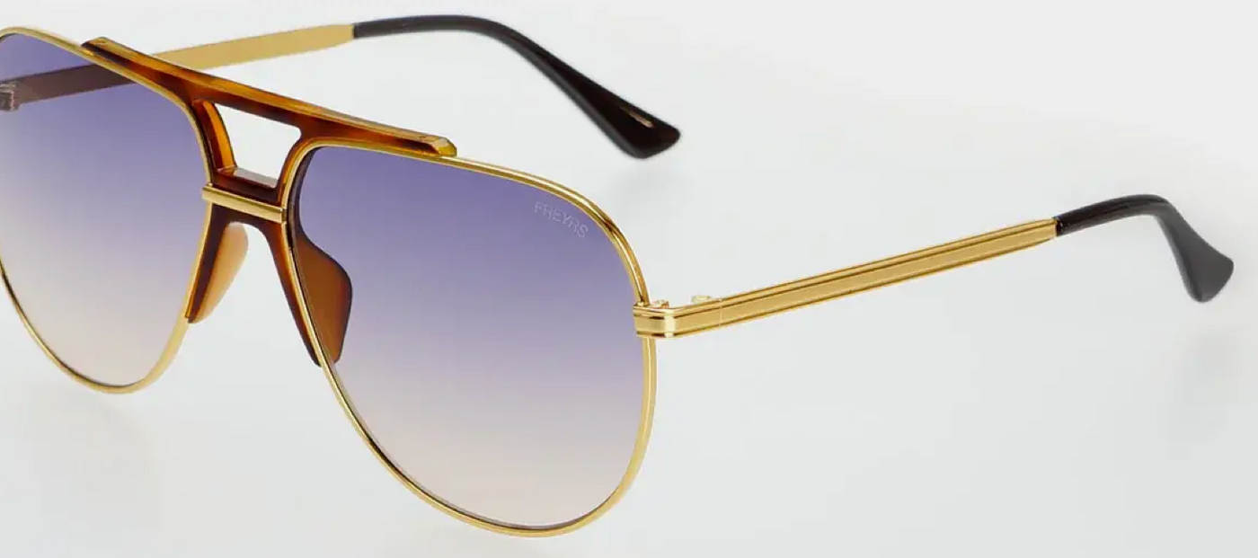 Logan Gold Blue Sunglasses