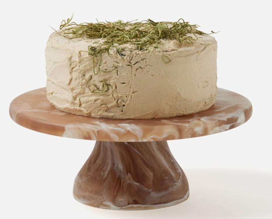HUGO Amber Swirled Small Resin Cake Stand