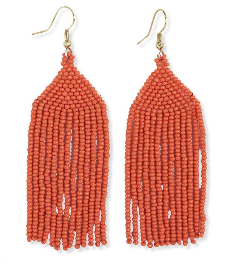 MICHELE Solid Beaded Coral Earrings
