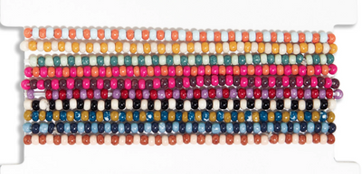 Sage Two Toned Beaded 10 Strand Stretch Bracelet in Multicolor