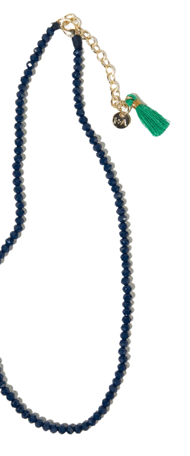 HAYDEN Solid Single Strand Navy Crystal Necklace