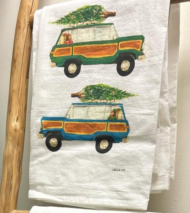 Jeep w/ Tree Tea Towel