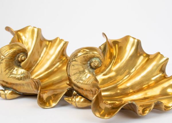Brass Pair of Shells