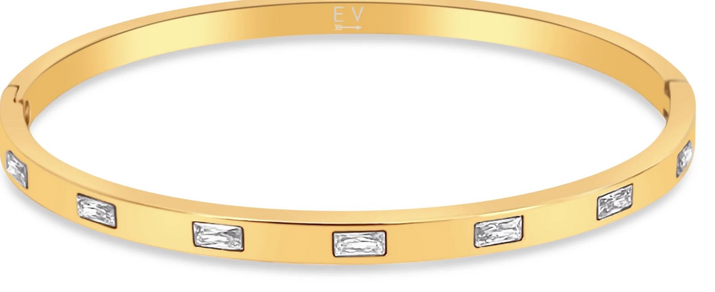 Elena Baguette Bangle Bracelet - Ellie Vail