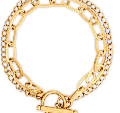 Arden Double Chain Toggle Bracelet- Ellie Vail