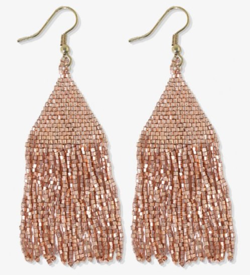 LEXIE Rose Gold Fringe Earrings