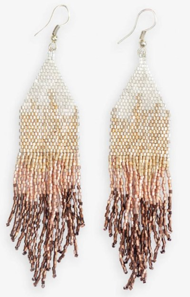 CLAIRE Mixed Metallic Ombre Fringe Earrings