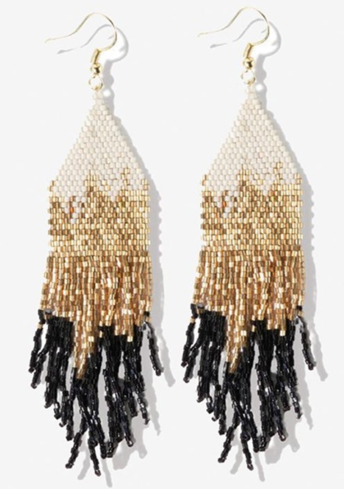 CLAIRE Black Ombre Fringe Earrings