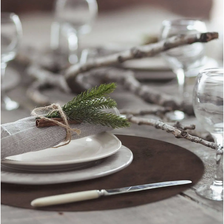 Vegan Leather Round Placemats