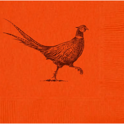 Pheasant Strut Orange Beverage Napkins