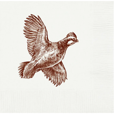Quail White Beverage Napkins