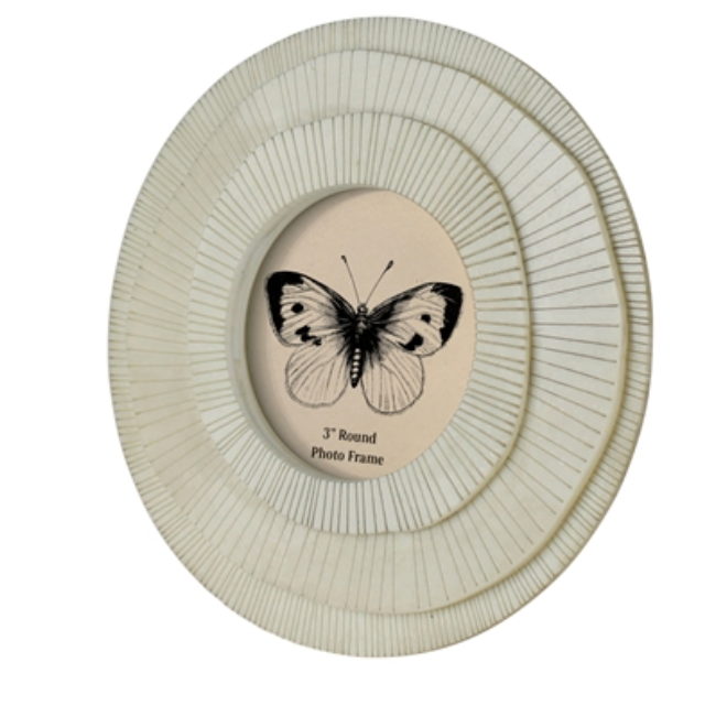 LAYERED ROUND FRAME, WHITE-3”
