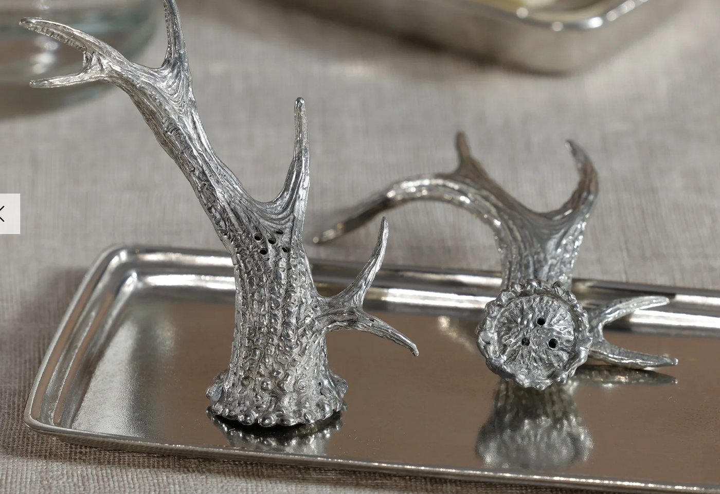 St. Anton Pewter Antler Salt and Pepper Shakers