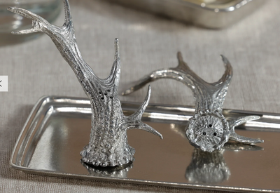 St. Anton Pewter Antler Salt and Pepper Shakers