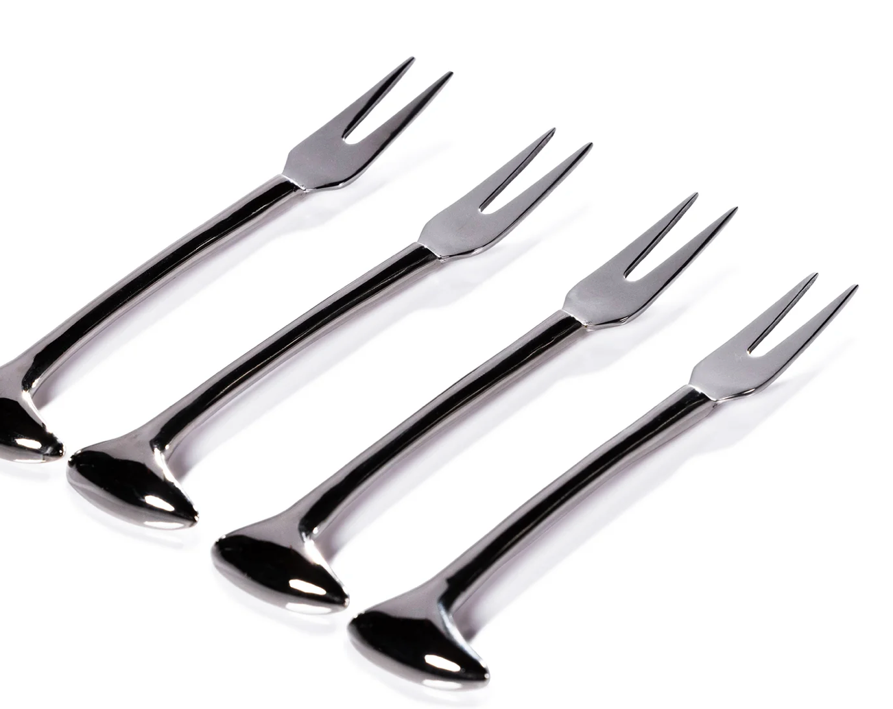 Sable Set of 4 Cheese and Cocktail Forks-Nickel