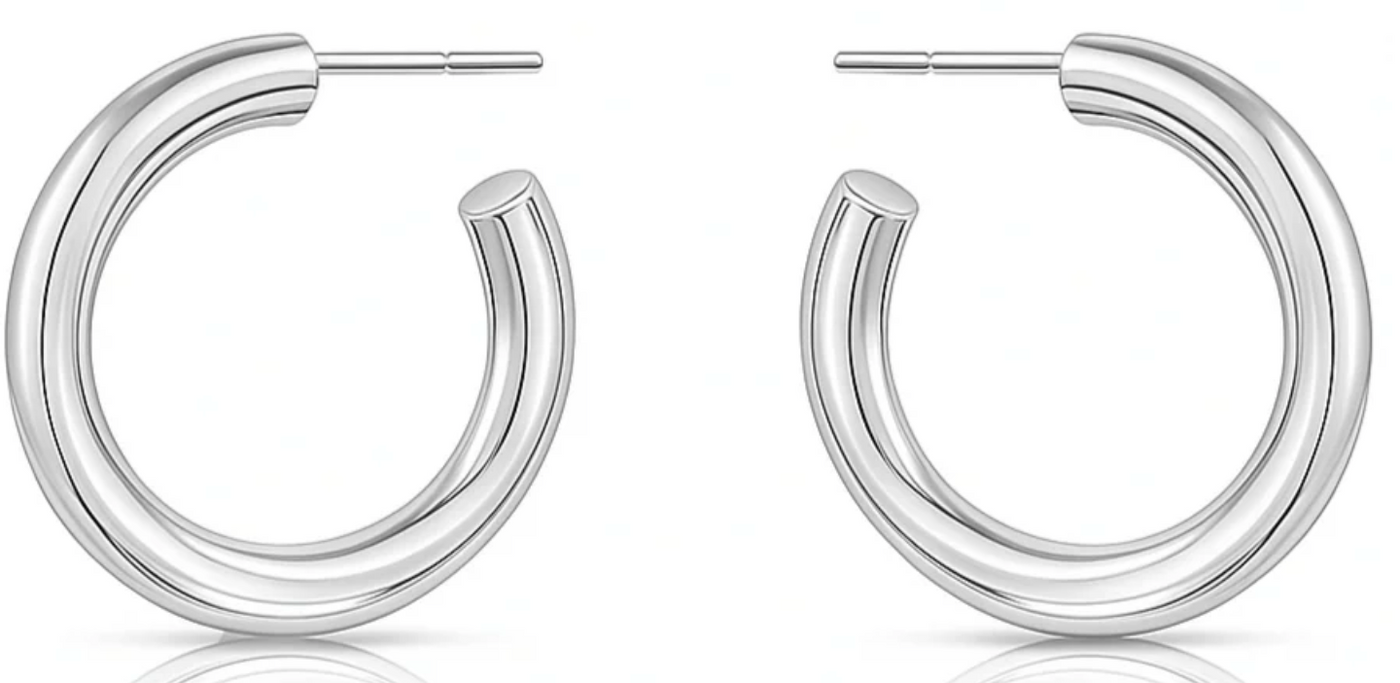 Ellie Vail - Flora Medium Hoop Earring/Silver