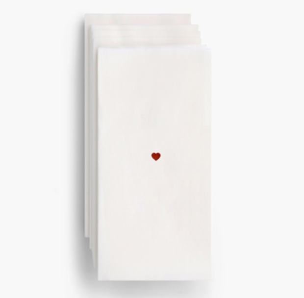 RED HEART GUEST TOWEL NAPKINS - SET OF 20