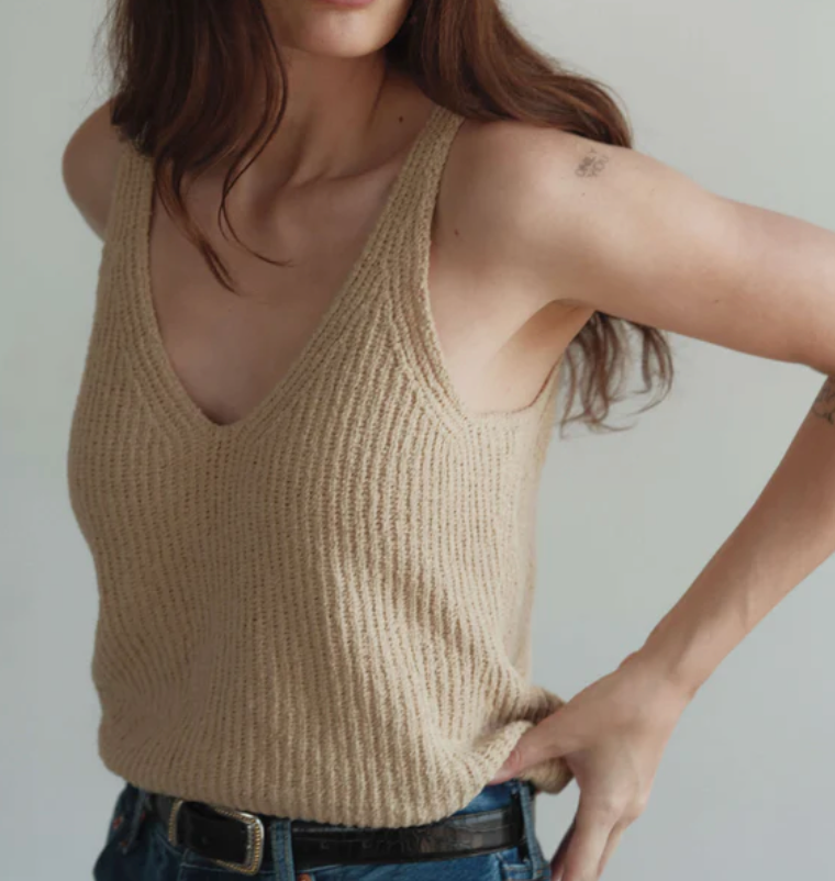 NATION LTD - Cece Sweater Tank in Warm Sand