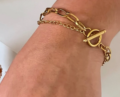 Arden Double Chain Toggle Bracelet- Ellie Vail