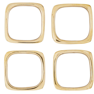 Square Brass Napkin Rings