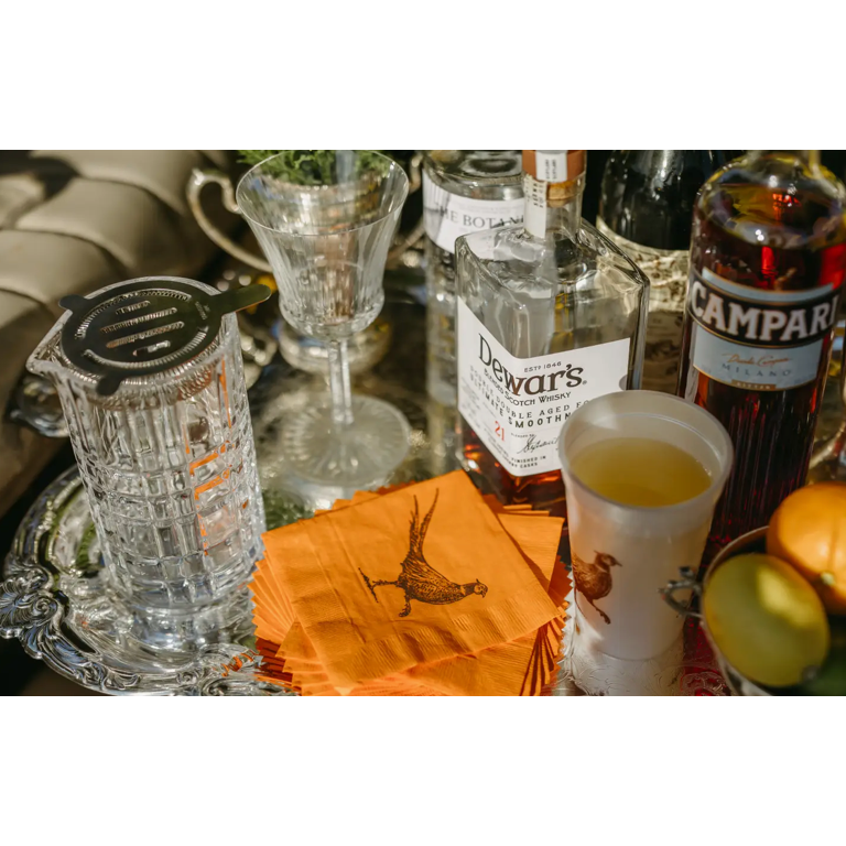 Pheasant Strut Orange Beverage Napkins