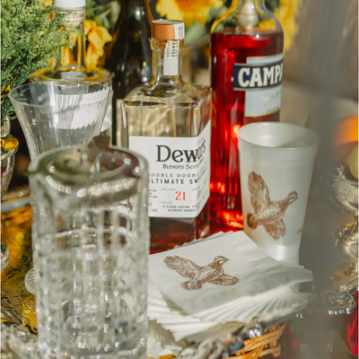 Quail White Beverage Napkins
