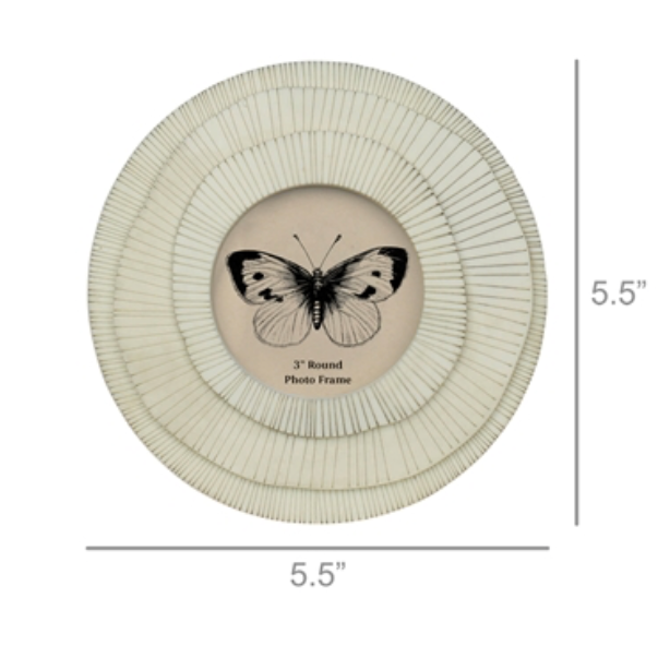 LAYERED ROUND FRAME, WHITE-3”