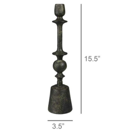 BASTIA TAPER HOLDER, GREEN PATINA-MED