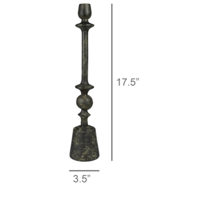 BASTIA TAPER HOLDER, GREEN PATINA-LRG