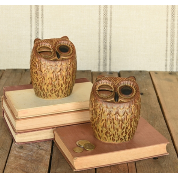 OWL BANK, CERAMIC-BROWN