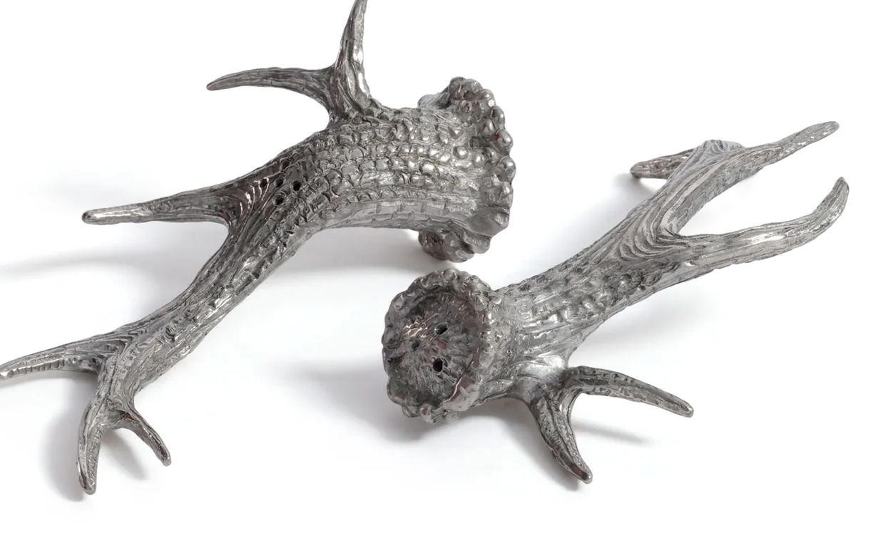 St. Anton Pewter Antler Salt and Pepper Shakers