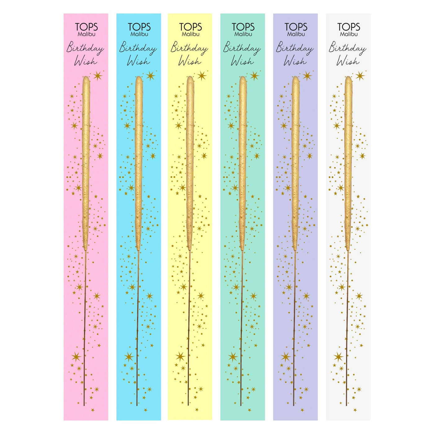 Wish 6.75" Sparkler Card - Birthday - Gold - Assorted Colors