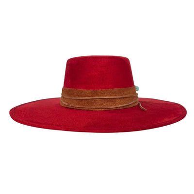 Tasha Boater Crown Hat- Red