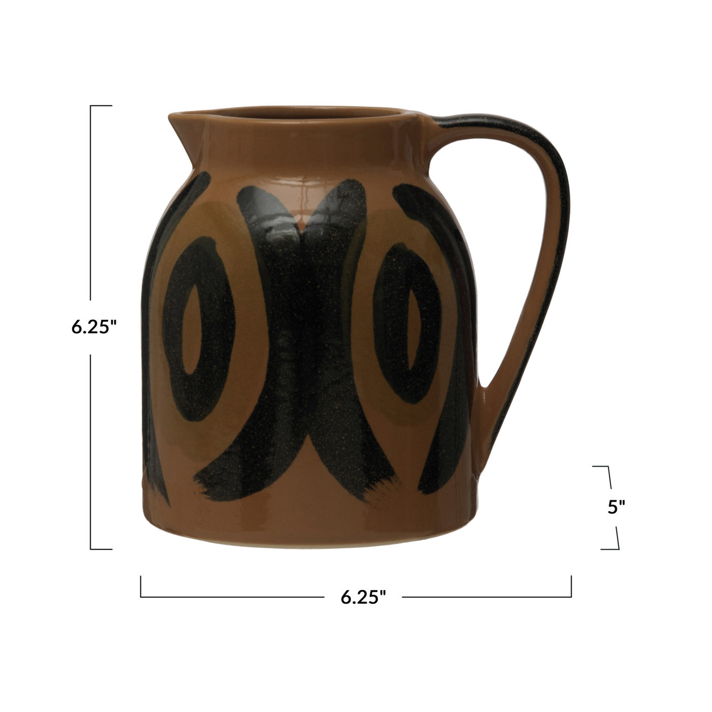 Decorative Hand-Painted Stoneware Pitcher/Vase