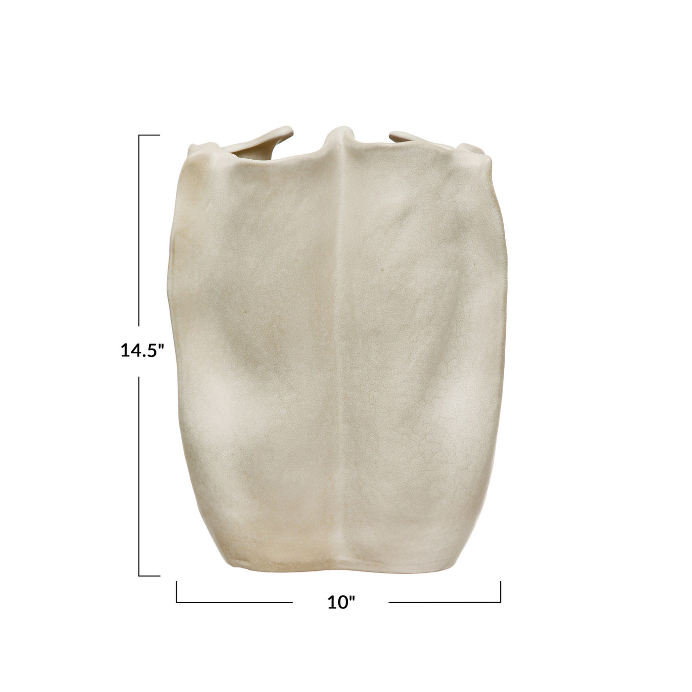 Stoneware Organic Shaped Vase - Matte Cream