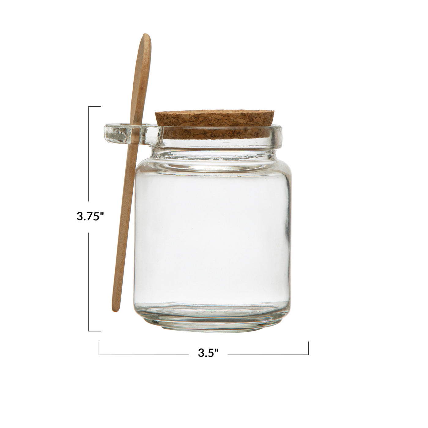 12 oz Glass Jar w/ Cork Lid & Wood Spoon