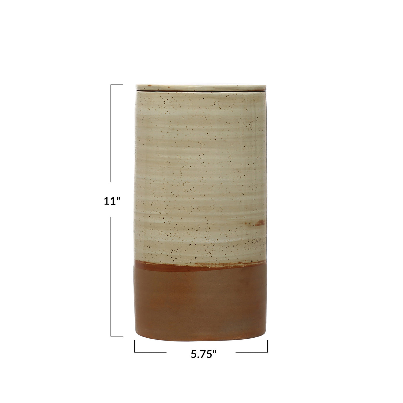 Stoneware Canister - Brown & Cream