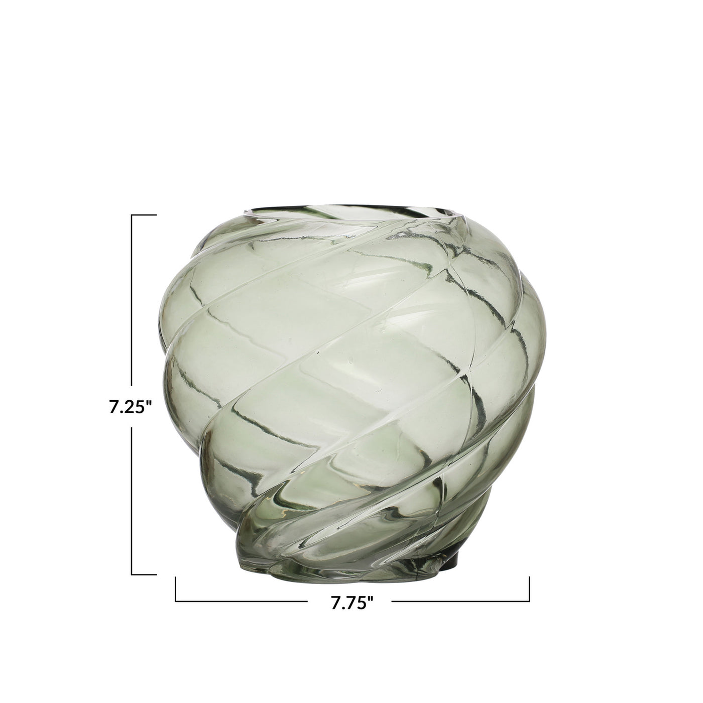 Twisted Glass Vase - Green
