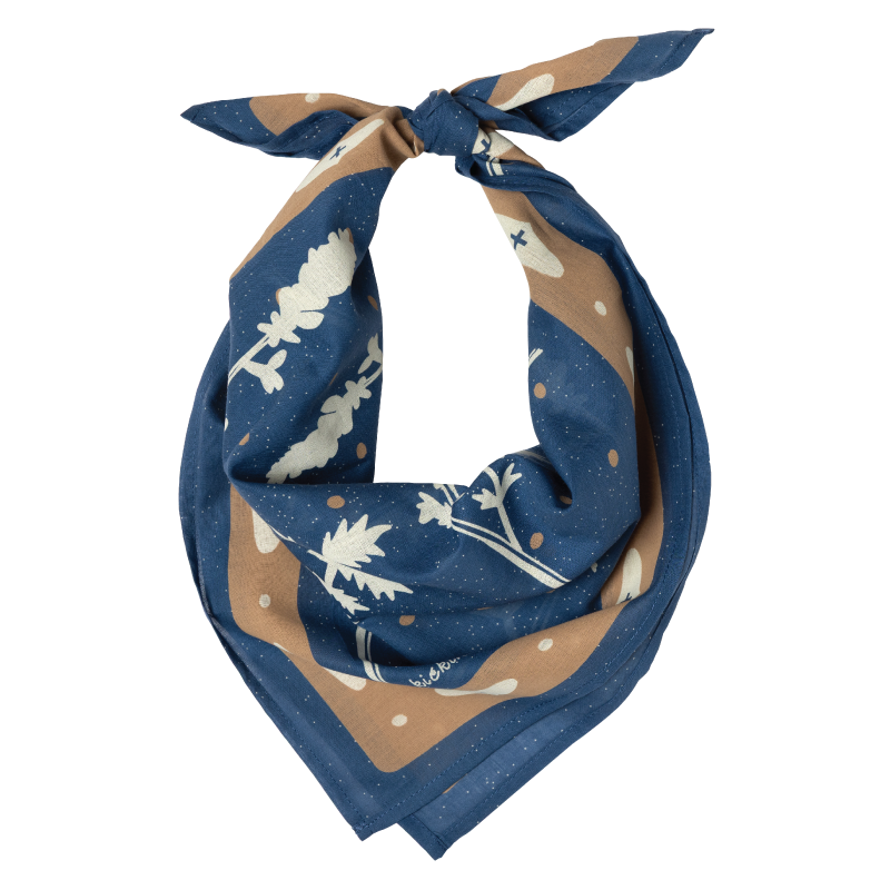 Luxury Cotton Voile Bandana – “Kickin Up Dust” - deep end